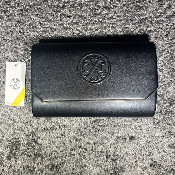 CXL By Christian Lacroix Madison Smooth Clutch Matte Black  NWT MSRP $78